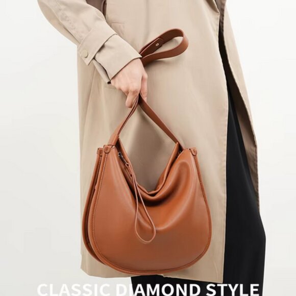 Luxury Genuine Cowhide Leather Tote Shoulder Crossbody Bag Large Capacity - Picture 6 of 15